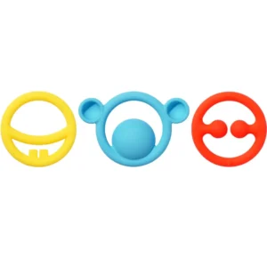 Moluk Nigi Nagi and Nogi Teething Rings & Grasping Toy for Babies 0+ Years (Primary Colour)