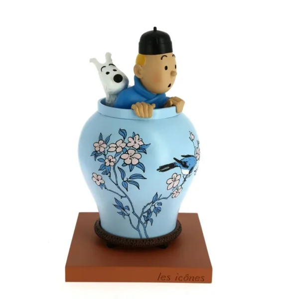 Tintin Series Resin Collectible Figurine - Les Icones Collection Blue Lotus Vase - Image 3