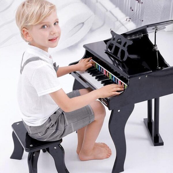 Onshine Beautiful Wooden Grand Piano for Age 3+ Years (White) - Image 6