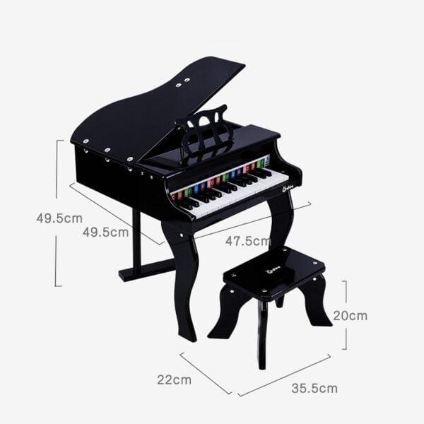 Onshine Beautiful Wooden Grand Piano for Age 3+ Years (White) - Image 5