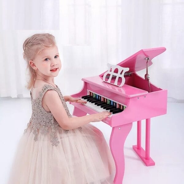 Onshine Beautiful Wooden Grand Piano for Age 3+ Years (Pink) - Image 2