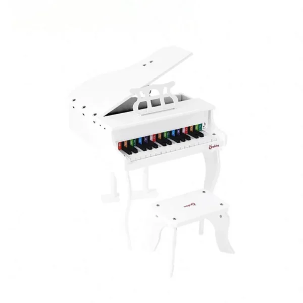 Onshine Beautiful Wooden Grand Piano for Age 3+ Years (White)