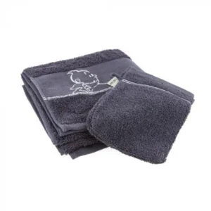 Towel and Wash Cloth - Tintin 100% Cotton Steel Grey (100x50cm)