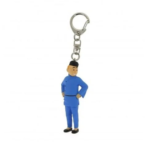 PVC Keyring - Tintin Blue Lotus (6 cms)