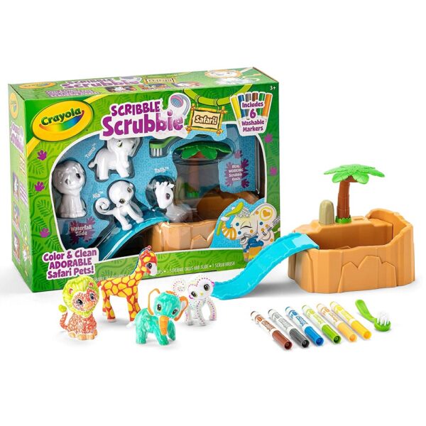 Crayola Scribble Scrubbie Safari Animals Tub Set for Age 3-6 Years