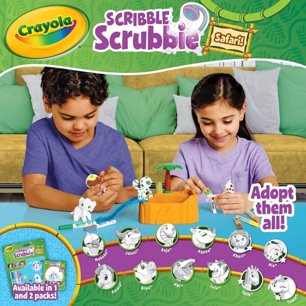 Crayola Scribble Scrubbie Safari Animals Tub Set for Age 3-6 Years - Image 5