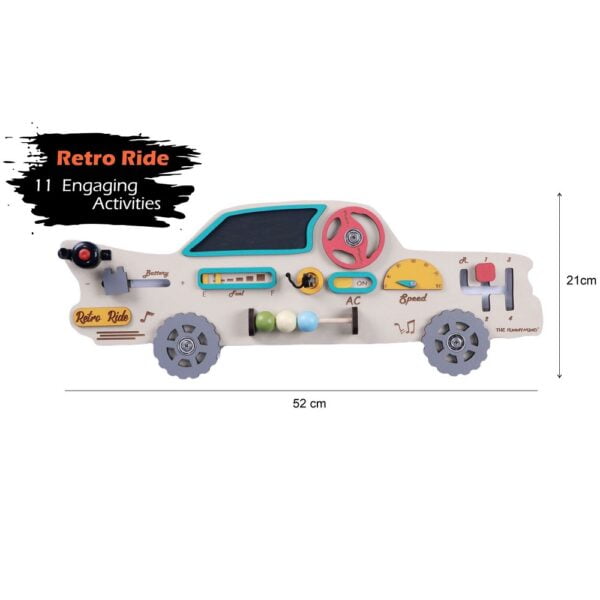 The Retro Ride Busy Board with 11 activities for Age 2+ Years - Image 4