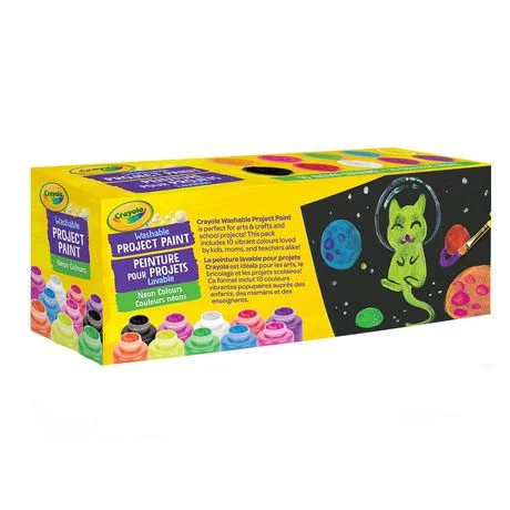 Crayola Washable Project Paints - Neon Colours Pack of 10 for age 3+ years - Image 2