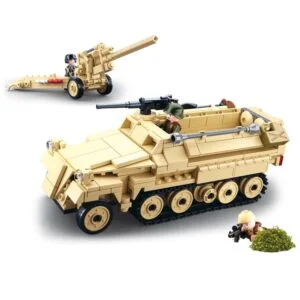Sluban WW2 Half Track Armoured Vehicle & Cannon Building Blocks (460 Pcs)