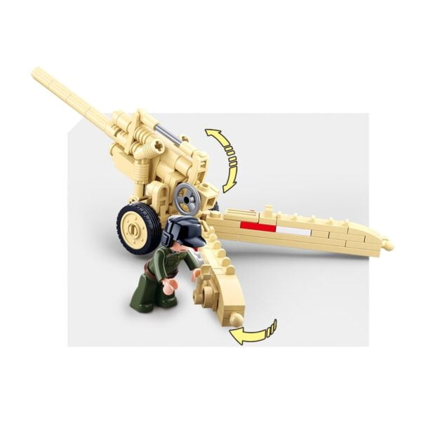 Sluban WW2 Half Track Armoured Vehicle & Cannon Building Blocks (460 Pcs) - Image 7
