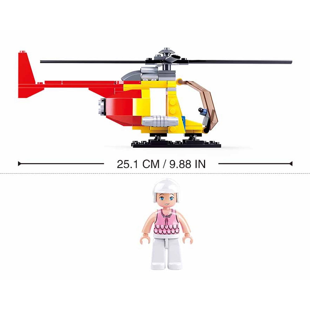 Sluban Helicopter Building Blocks (100 Pcs) for Age 6+ Years - Maya Toys