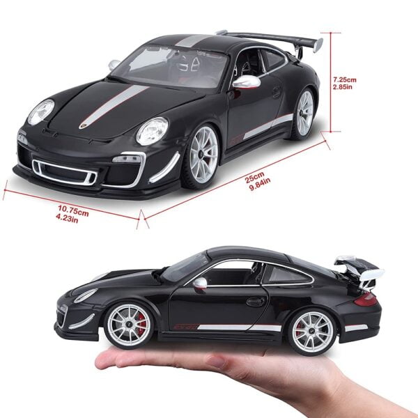 Bburago 1/18 Scale Porsche 911 GT3 RS 4.0 Diecast Car Model for Collectors 14+ (Black) - Image 3