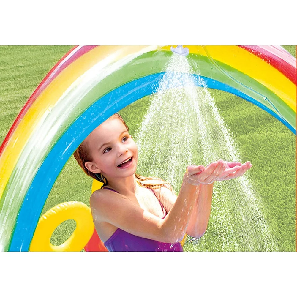 Intex Inflatable Rainbow Ring Water Play Centre, Multi Color (Swimming Pool) 57453NP - Image 5