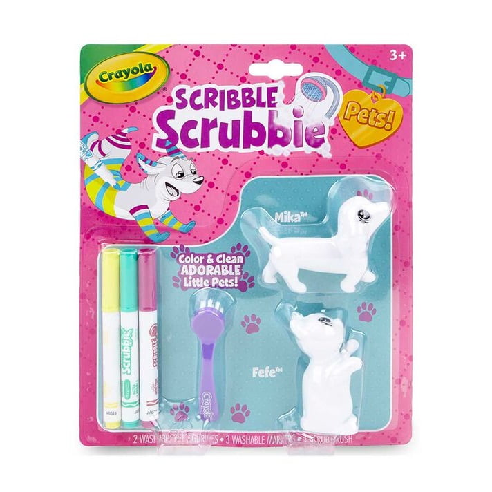 Crayola Scribble Scrubbie Pets Dog & Cats (Set of 2 with Markers)