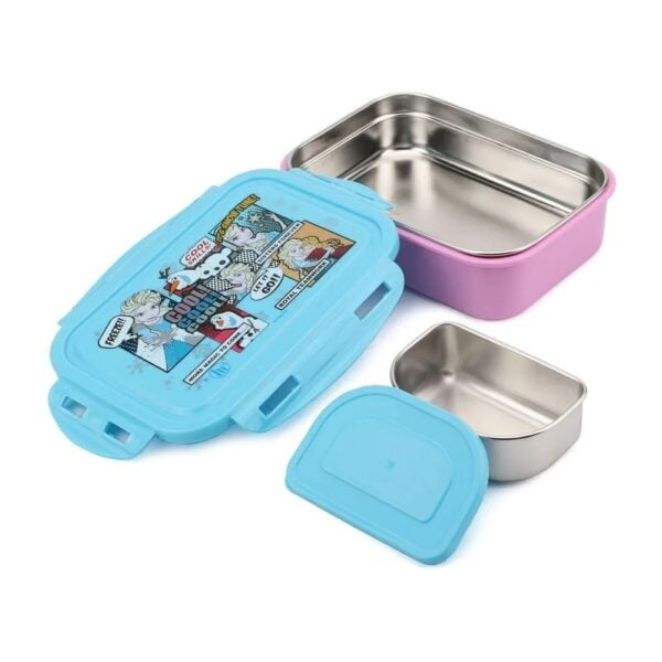 Disney Frozen Stainless Steel Lunch Box With Snap Lid Inner Container (700 ML) - Multicolor - Image 3