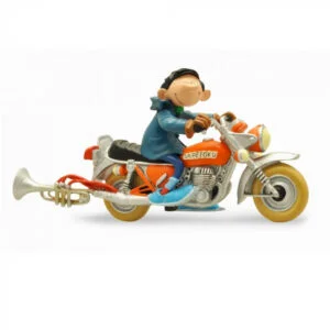 Gaston Lagaffe On His Motorcycle Figurine