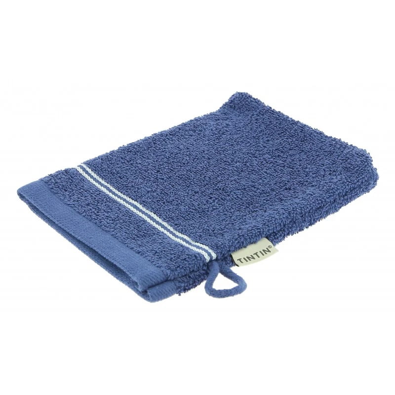 Tintin Towel and Wash Cloth - 100% Cotton Indigo Blue (100x50cm) - Image 2