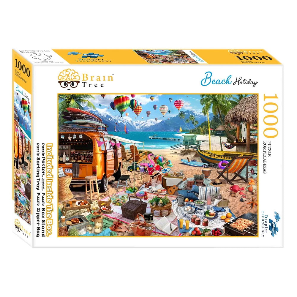 Brain Tree - Puzzle 1000 Pezzi Cake World Per Adulti – Tecnologia Droplet Antiriflesso – Inclusi Vassoio E Poster