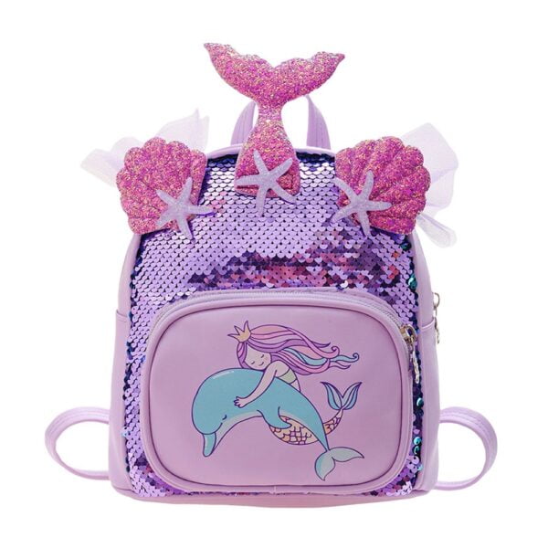 Flippi Mermaid Sequin Double-Layer Multi Use Party Bag & Backpack for Toddler Girls, Kids, Fashion Bag, PU Leather