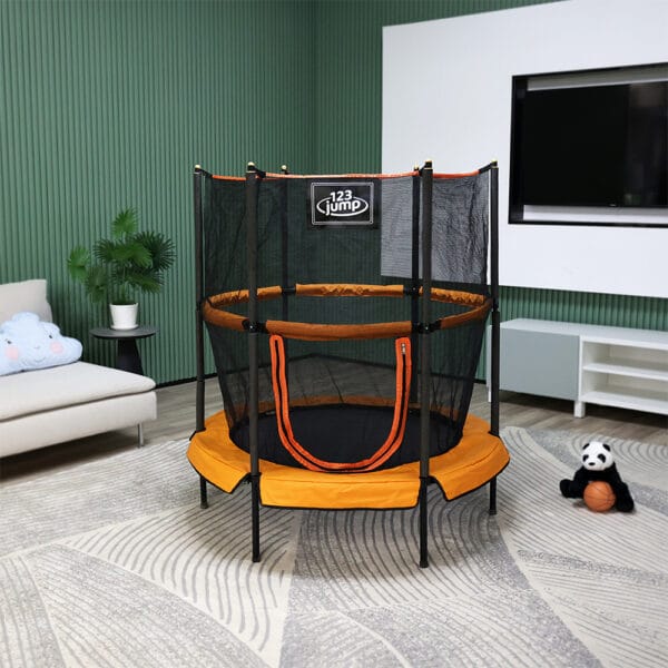 123Jump 48 inch (4 feet) Round Mini Trampoline with Safety Enclosure (age 3-7 Years) - Image 2