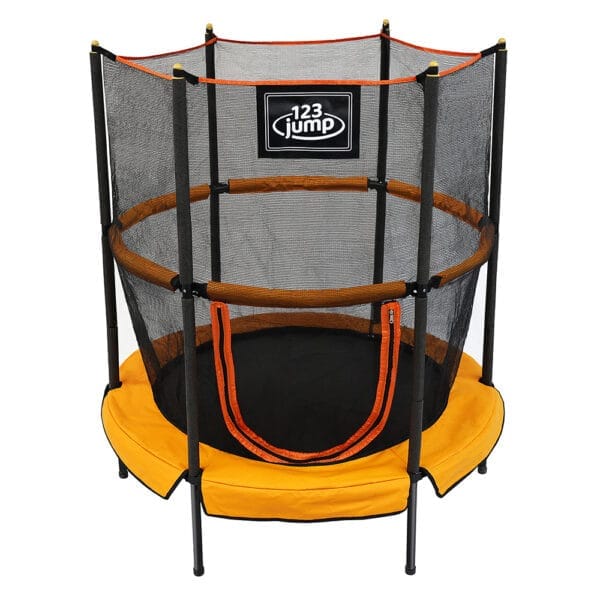 123Jump 48 inch (4 feet) Round Mini Trampoline with Safety Enclosure (age 3-7 Years)