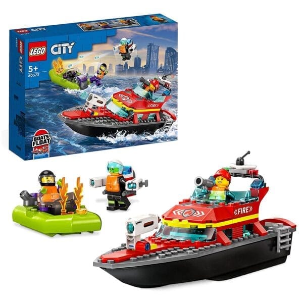 Lego City 60373 Fire Rescue Boat for Age 5+ Years (144 Pieces)