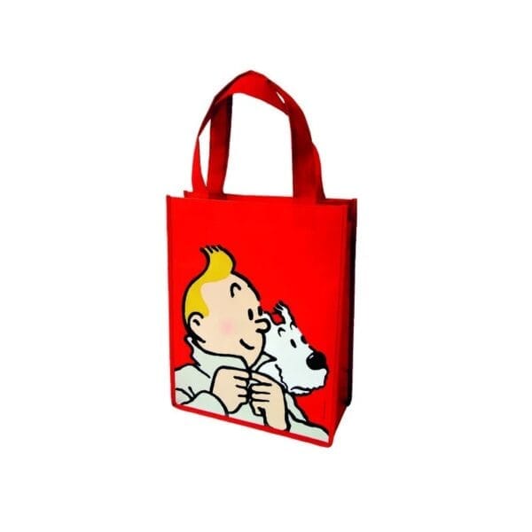 Red semi-waterproof bag - Tintin and Snowy
