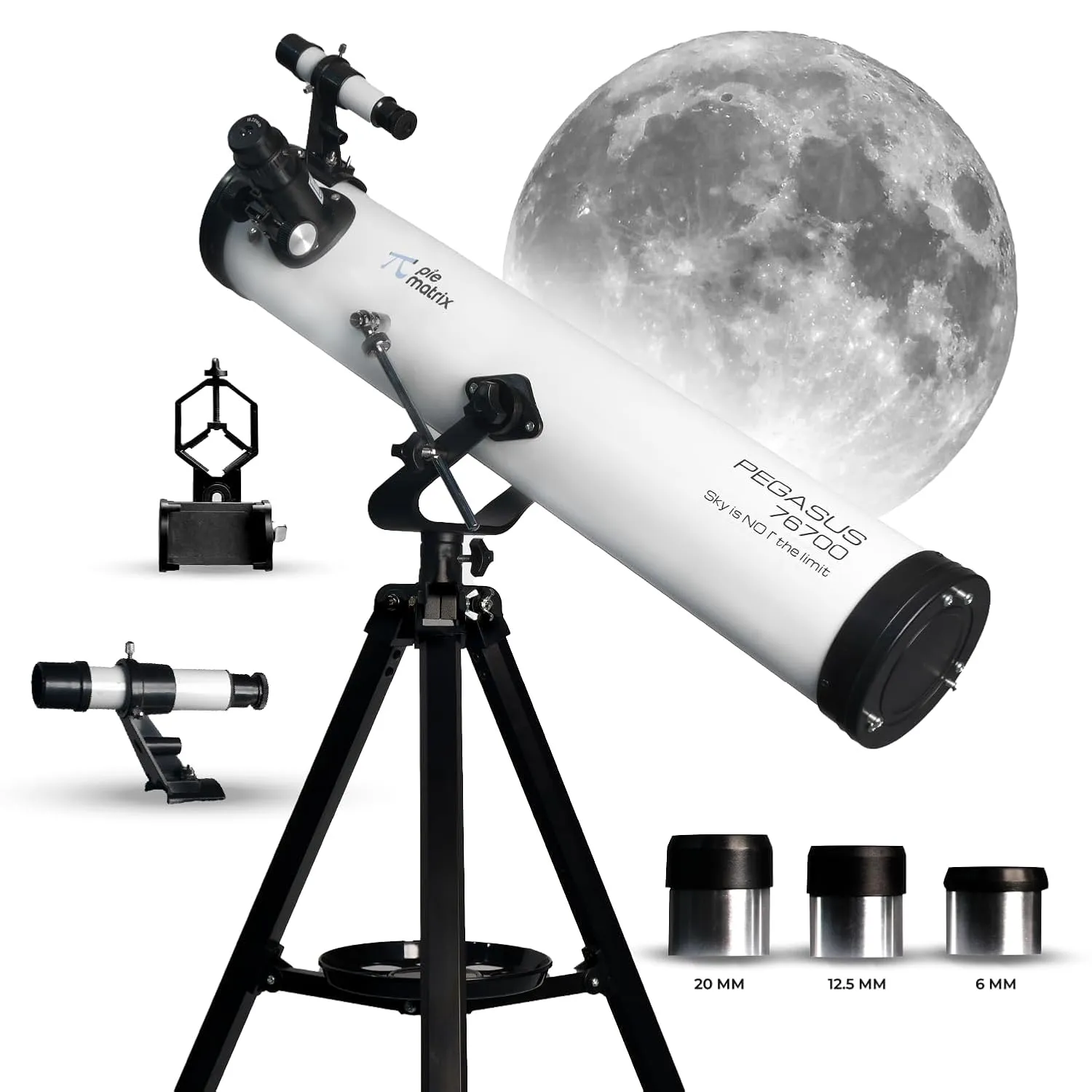 Pie Matrix Pegasus 76700 Newtonian Reflector Telescope with Travel Bag ...