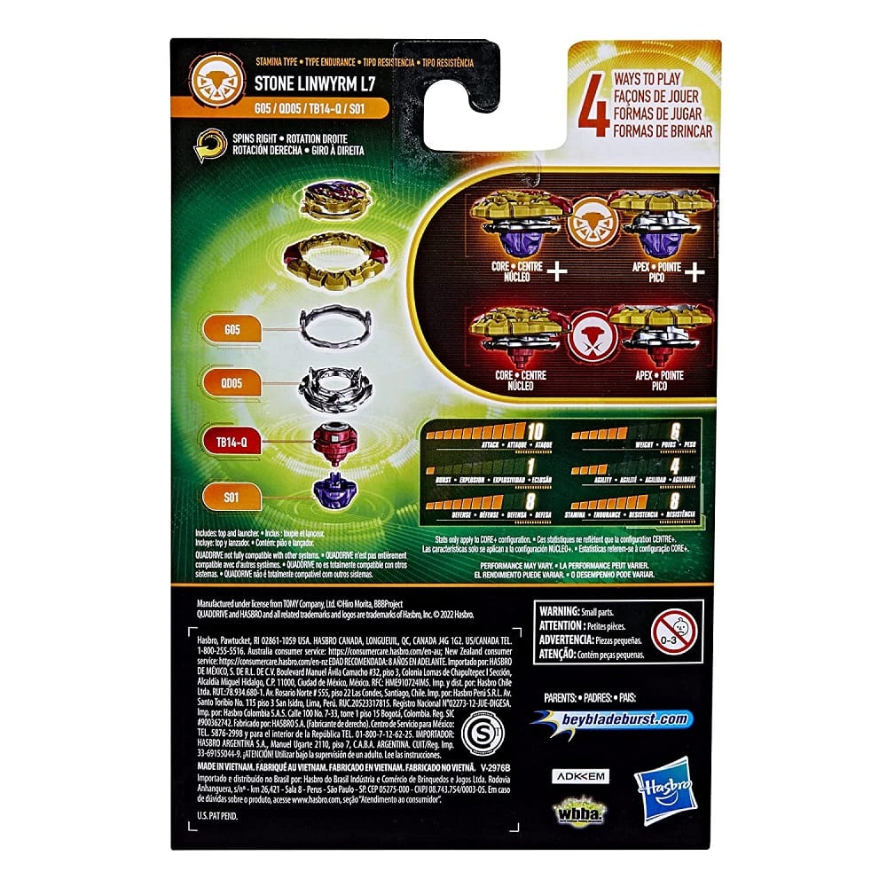 Hasbro Beyblade Burst Quaddrive Stone LINWYRM L7 - Image 3