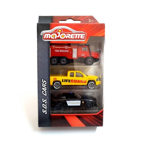 Majorette Diecast S.O.S Car Model Set of 3 Cars - I
