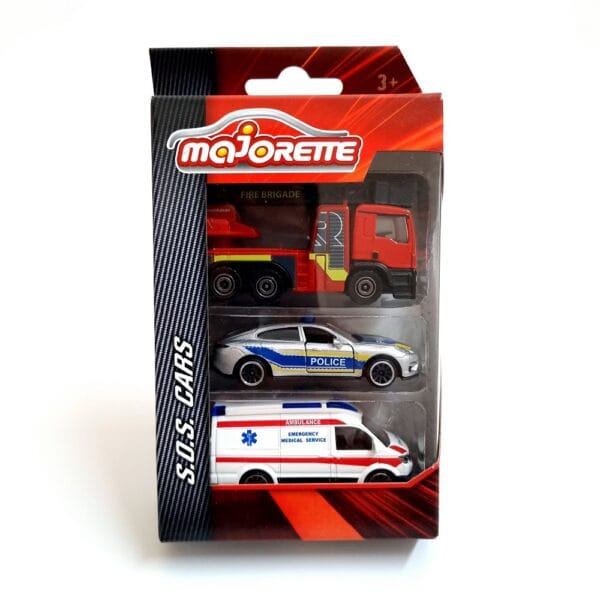 Majorette Diecast S.O.S Car Model Set of 3 Cars - II