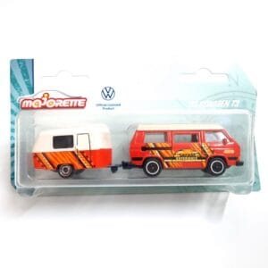 Majorette Diecast Volkswagen T3 Trailer with Caravan Diecast Car Model for 3+ Years