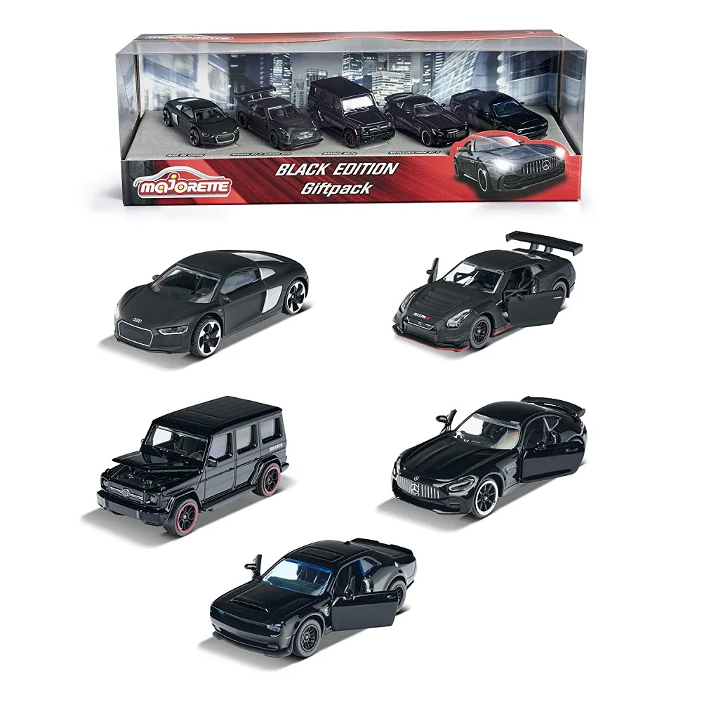 Majorette Black Edition Pack of 5 Car Models 1:64 Scale - Novelties - Collectors Edition