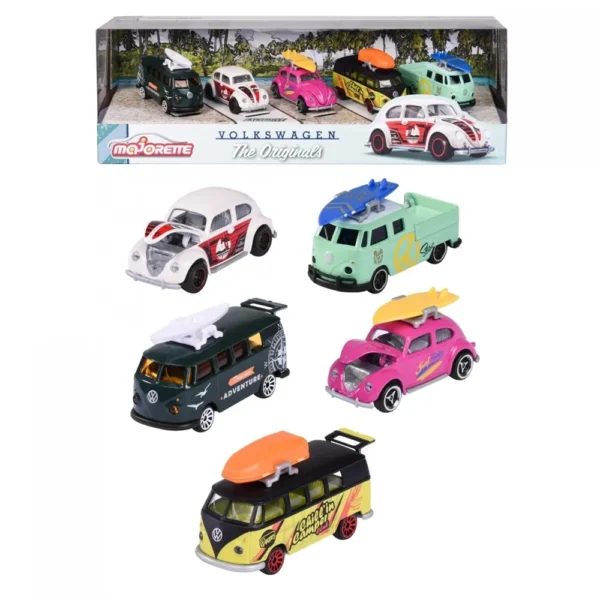 Majorette Diecast Volkswagen The Originals Set of 5 Cars for 3+ Years