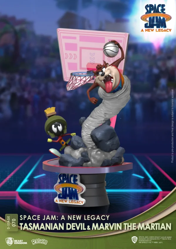 Beast Kingdom DS-070 Warner Bros. Space Jam A New Legacy: Tasmanian Devil & Marvin The Martian Diorama Stage D-Stage Figure Statue - Image 5