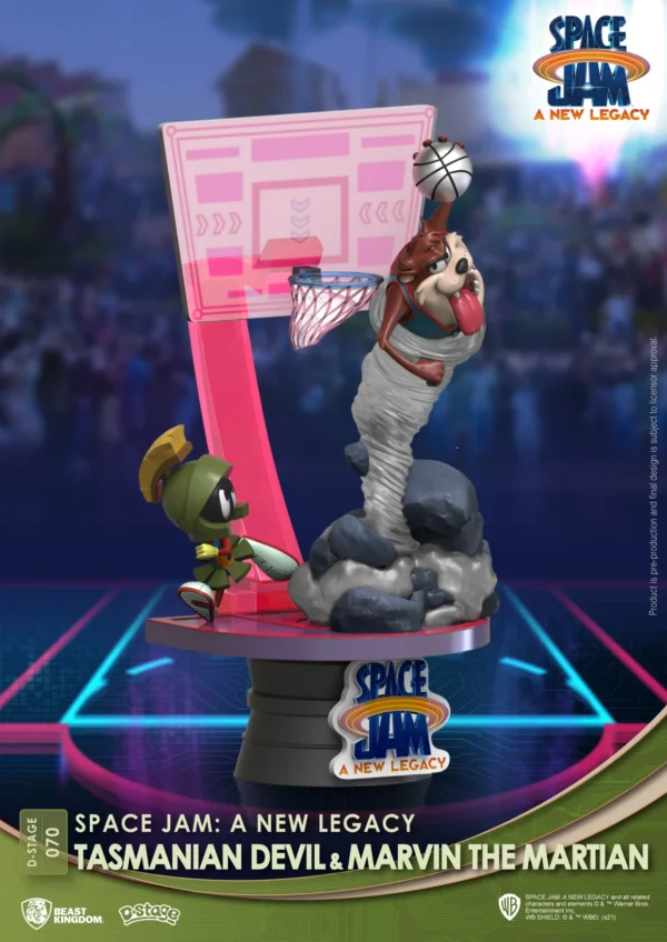 Beast Kingdom DS-070 Warner Bros. Space Jam A New Legacy: Tasmanian Devil & Marvin The Martian Diorama Stage D-Stage Figure Statue - Image 4