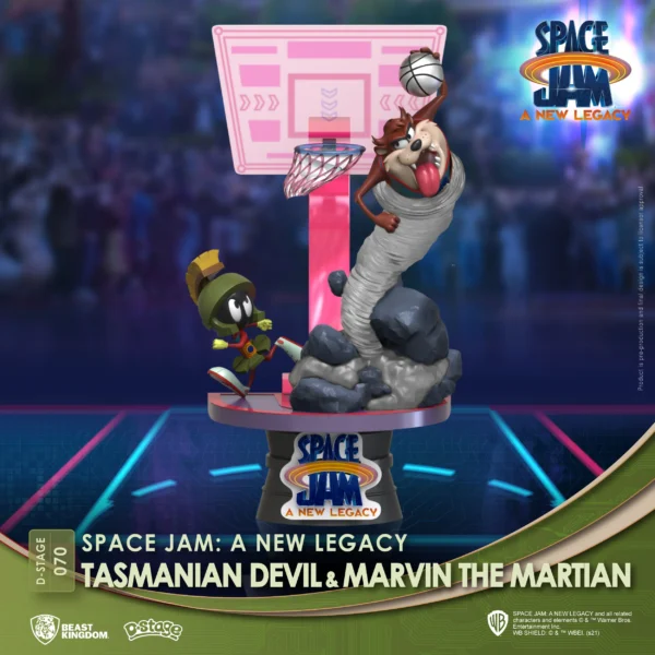 Beast Kingdom DS-070 Warner Bros. Space Jam A New Legacy: Tasmanian Devil & Marvin The Martian Diorama Stage D-Stage Figure Statue - Image 3