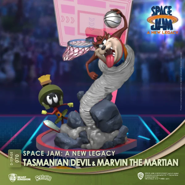 Beast Kingdom DS-070 Warner Bros. Space Jam A New Legacy: Tasmanian Devil & Marvin The Martian Diorama Stage D-Stage Figure Statue - Image 2