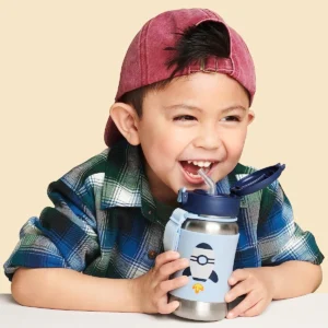 Skip Hop Spark Style Stainless Steel Straw Water Bottle (350 ml) - Rocket