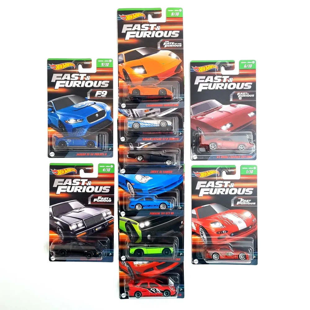 Hot Wheels Fast & Furious Series Z Pack of 10 - 1:64 Scale Diecast  Collectible Car Model - Maya Toys