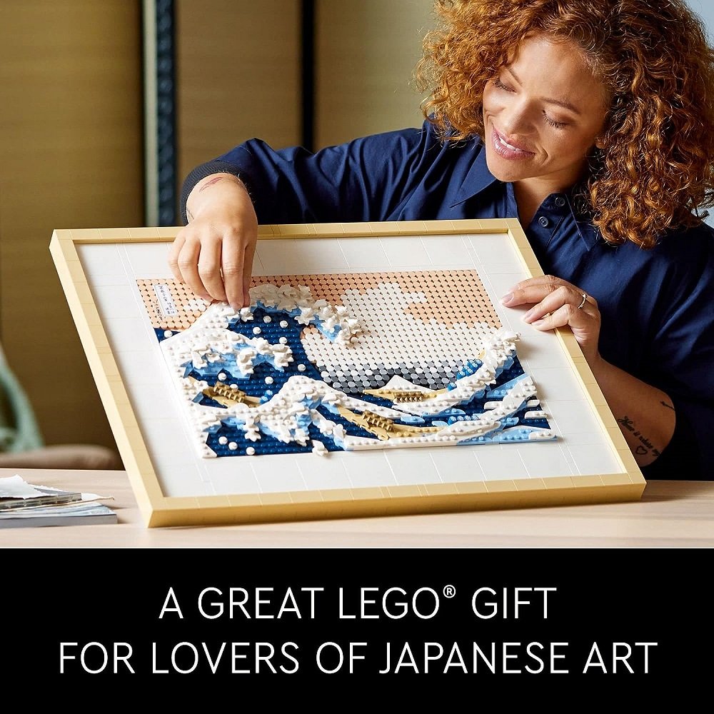 Lego Art Hokusai – The Great Wave 31208, 3D Japanese Wall Art, Framed Ocean  Canvas Picture, Decor - Maya Toys