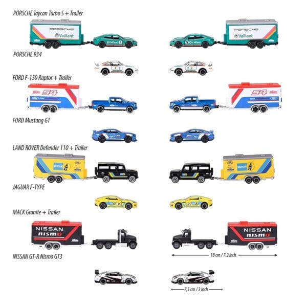 Majorette Race Trailer - Mack Granite Nissan GT-R Nismo GT3 Diecast Model - Image 3