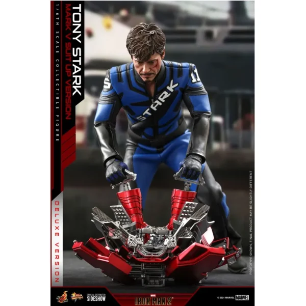 Hot Toys 1/6th Scale Iron Man Tony Stark Mark V Suit Up Version Deluxe For Collectors 15+ Years - Image 3