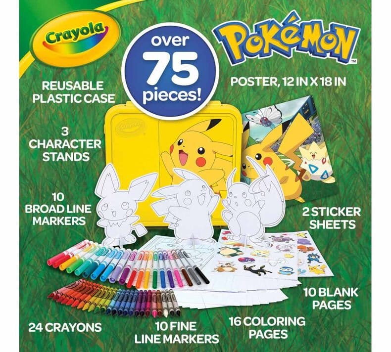 Crayola Pokemon Art Case with 75+ Pieces of Crayons, Markers, Colouring Pages & More for Age 5+ Years - Image 3