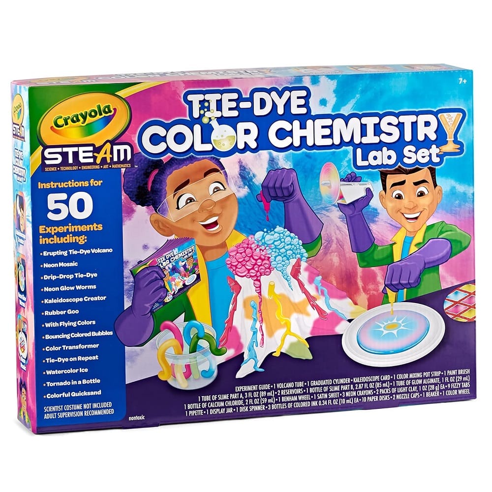 Crayola Tie Dye Colour Chemistry Set for 7+ Years (STEAM Toy), Science ...