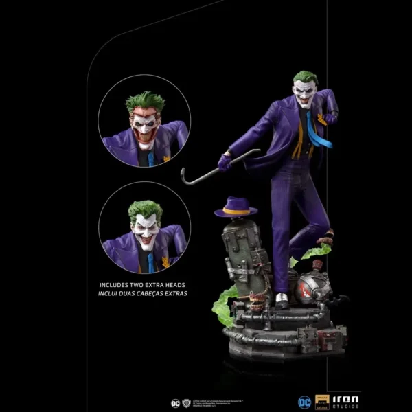 Iron Studios The Joker Deluxe DC Comics Art 1/10 Scale Statue for Collectors 14+ Years (With Additional Heads) - Image 8