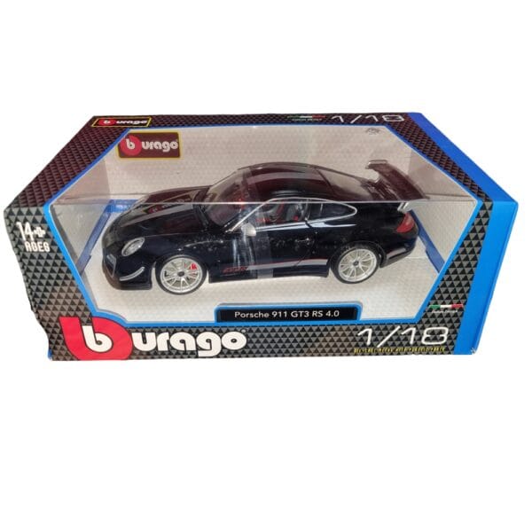 Bburago 1/18 Scale Porsche 911 GT3 RS 4.0 Diecast Car Model for Collectors 14+ (Black) - Image 6