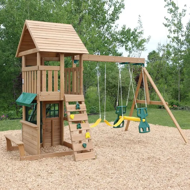 KidKraft Windale Wooden Slide & Swing Playset (age 3-10 years) - Image 3
