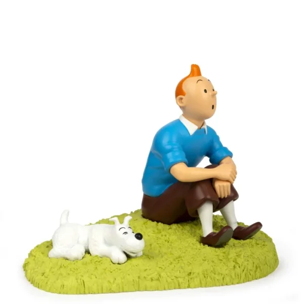 Resin Figure - Tintin Sitting On The Grass (height 18 cms) Statue for Collectors - Image 3