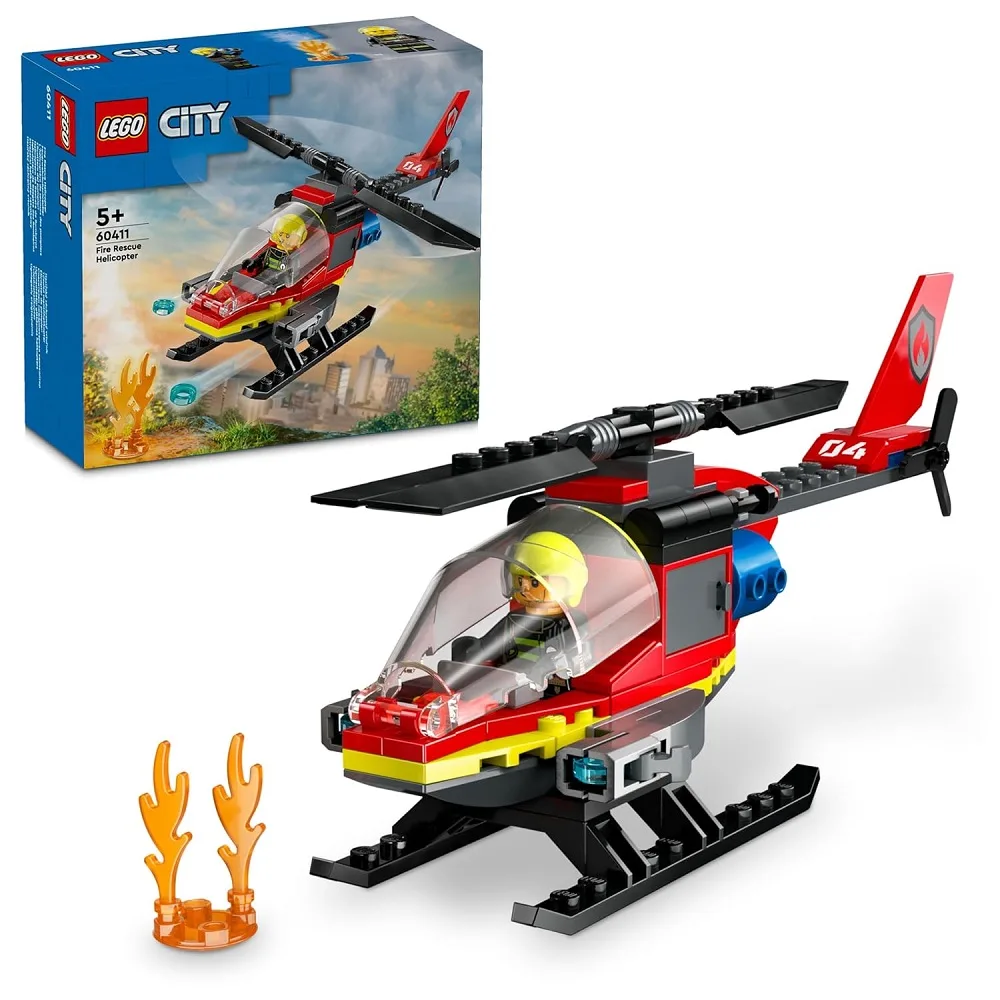 Lego City 60411 Fire Rescue Helicopter for 5+ Years (85 Pcs)